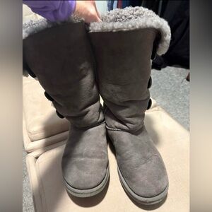 UGG Women's Gray Bailey Button Boots